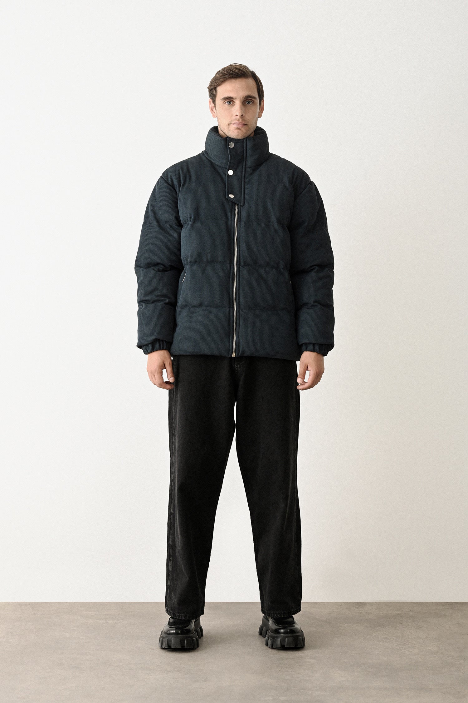 Black Quilted Winter Coat