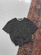 Men's Striped Cotton T-Shirt / Classic Black White Stripe Tee