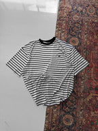 Men's Striped Cotton T-Shirt / Classic Black White Stripe Tee