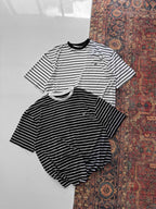 Men's Striped Cotton T-Shirt / Classic Black White Stripe Tee