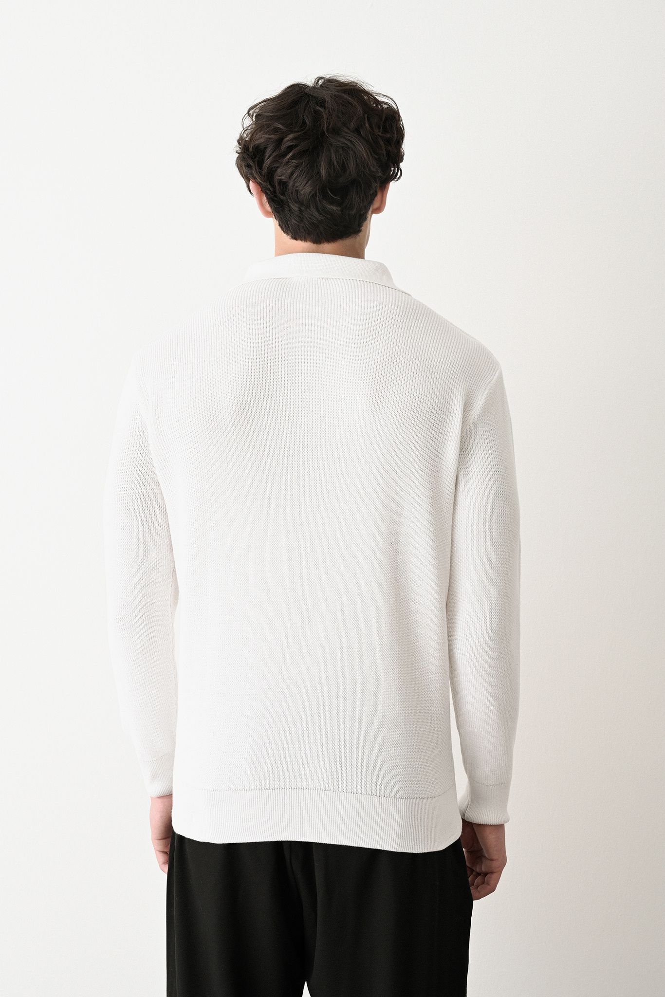 Collared Zip-Up Knit Sweater