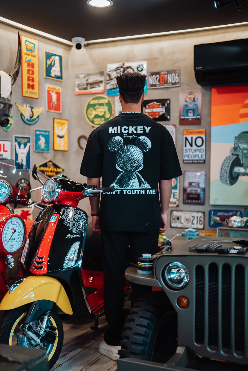 Mickey Mouse Don't Touch Me Graphic Cotton Tee
