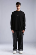 Minimalist Layered Long Sleeve Oversized T-shirt – White & Black