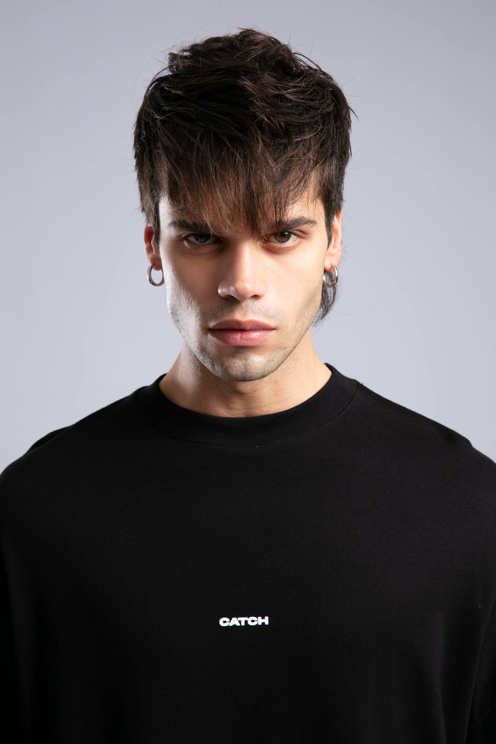 Minimalist Layered Long Sleeve Oversized T-shirt – White & Black