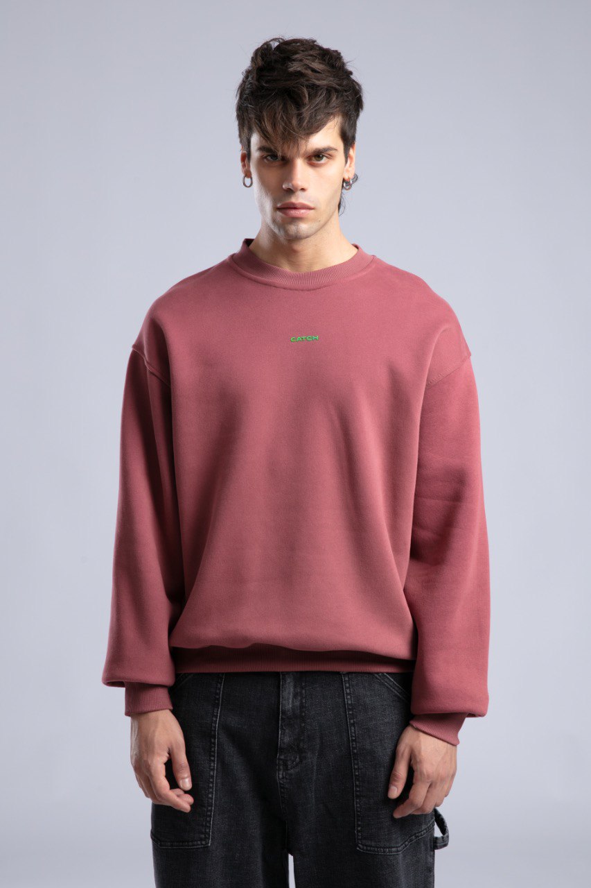 Minimalist Oversized Crewneck Sweatshirt - CATCH Logo Pullover
