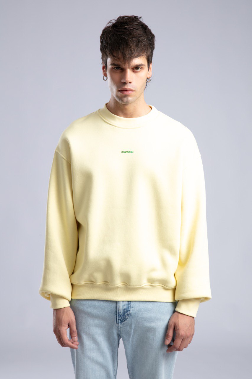 Minimalist Oversized Crewneck Sweatshirt - CATCH Logo Pullover