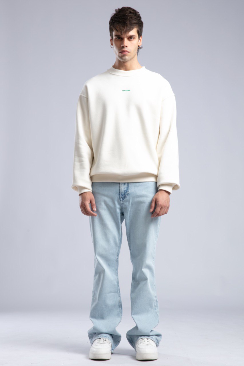 Minimalist Oversized Crewneck Sweatshirt - CATCH Logo Pullover