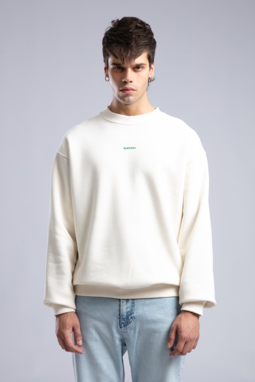 Minimalist Oversized Crewneck Sweatshirt - CATCH Logo Pullover