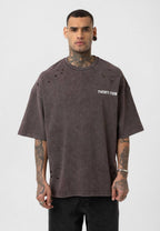 Nahmias Black 24 Blur Boxy Tee - Designer Vintage Style T-Shirt - Streetwear Graphic Top