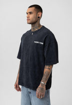 Nahmias Black 24 Blur Boxy Tee - Designer Vintage Style T-Shirt - Streetwear Graphic Top