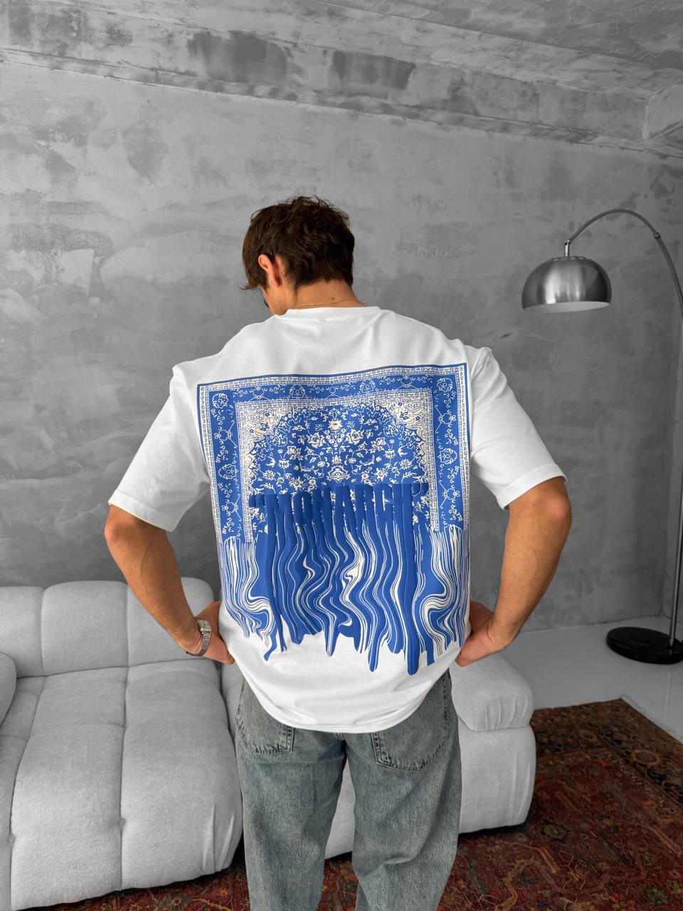 Neon Drip Cotton T-Shirt / Back Print Streetwear Tee