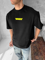 Neon Drip Cotton T-Shirt / Back Print Streetwear Tee
