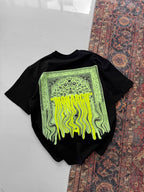 Neon Drip Cotton T-Shirt / Back Print Streetwear Tee