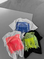 Neon Drip Cotton T-Shirt / Back Print Streetwear Tee