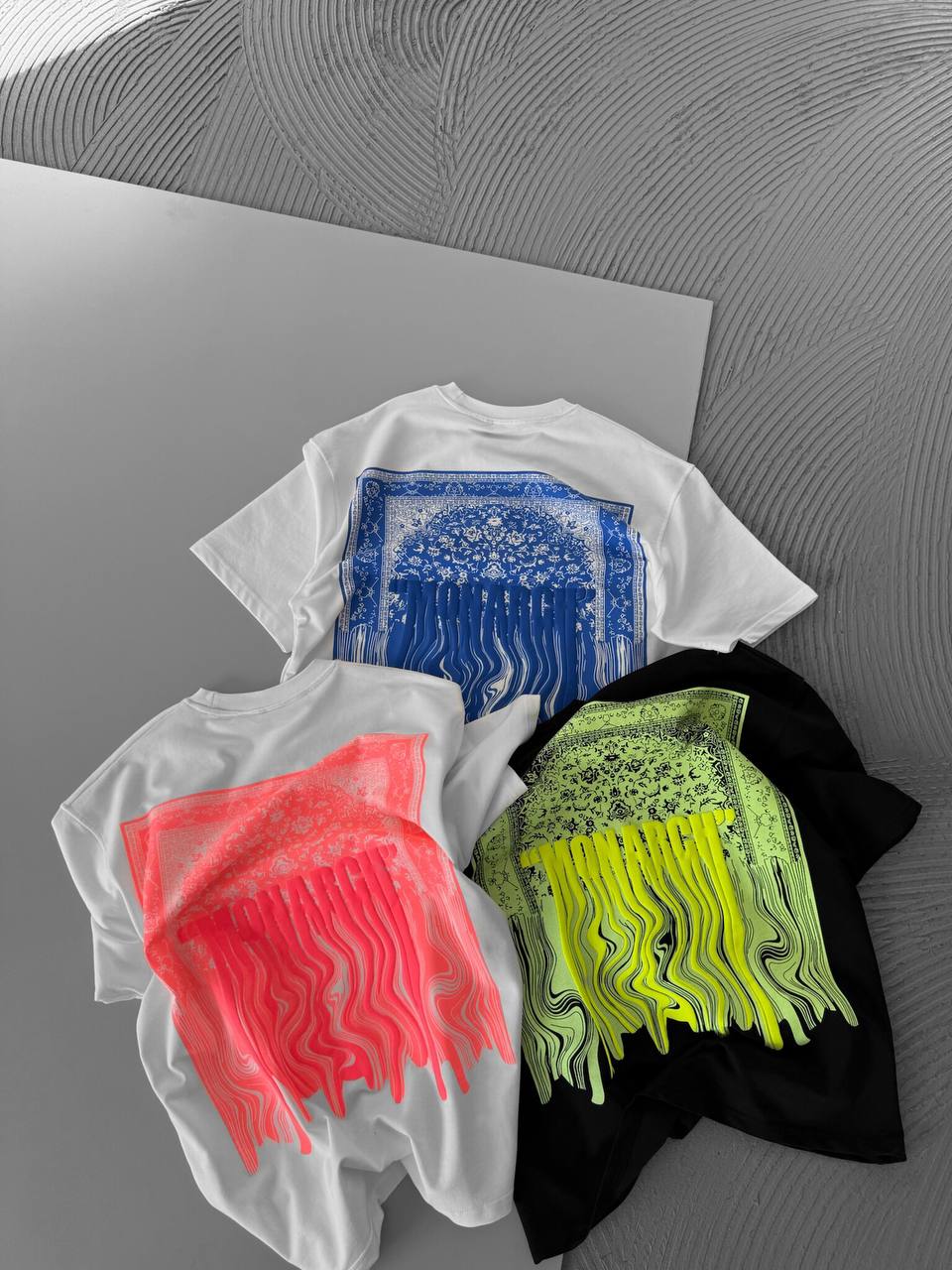 Neon Drip Cotton T-Shirt / Back Print Streetwear Tee