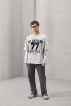 No Boring 77 Varsity Graphic Tee