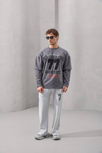 No Boring 77 Varsity Graphic Tee