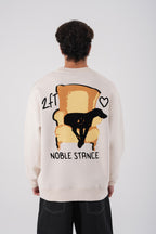 Noble Stance Oversized Sweatshirt: Artistic Heart & Dog Graphic