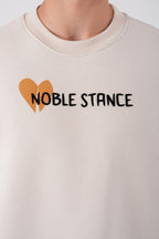 Noble Stance Oversized Sweatshirt: Artistic Heart & Dog Graphic