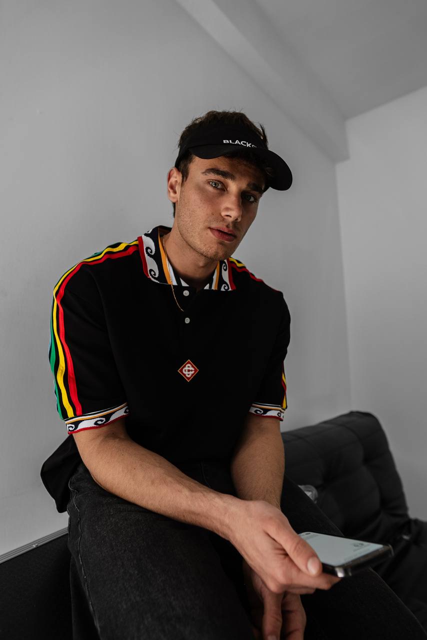 Ethnic Trim Oversized Polo T-Shirt – White Unisex Streetwear