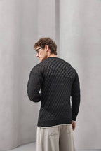 Open-Knit Retro Cardigan