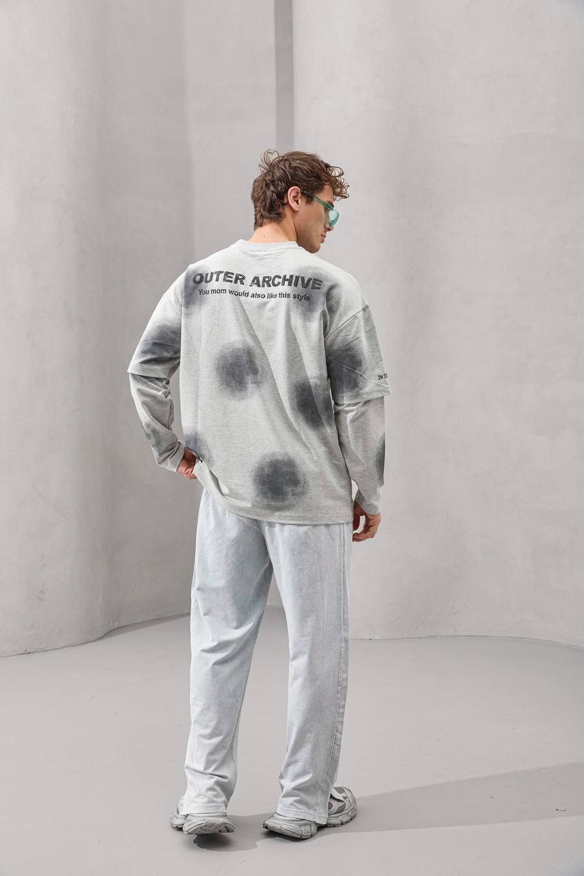 Outer Archive Spray-Effect Long Sleeve