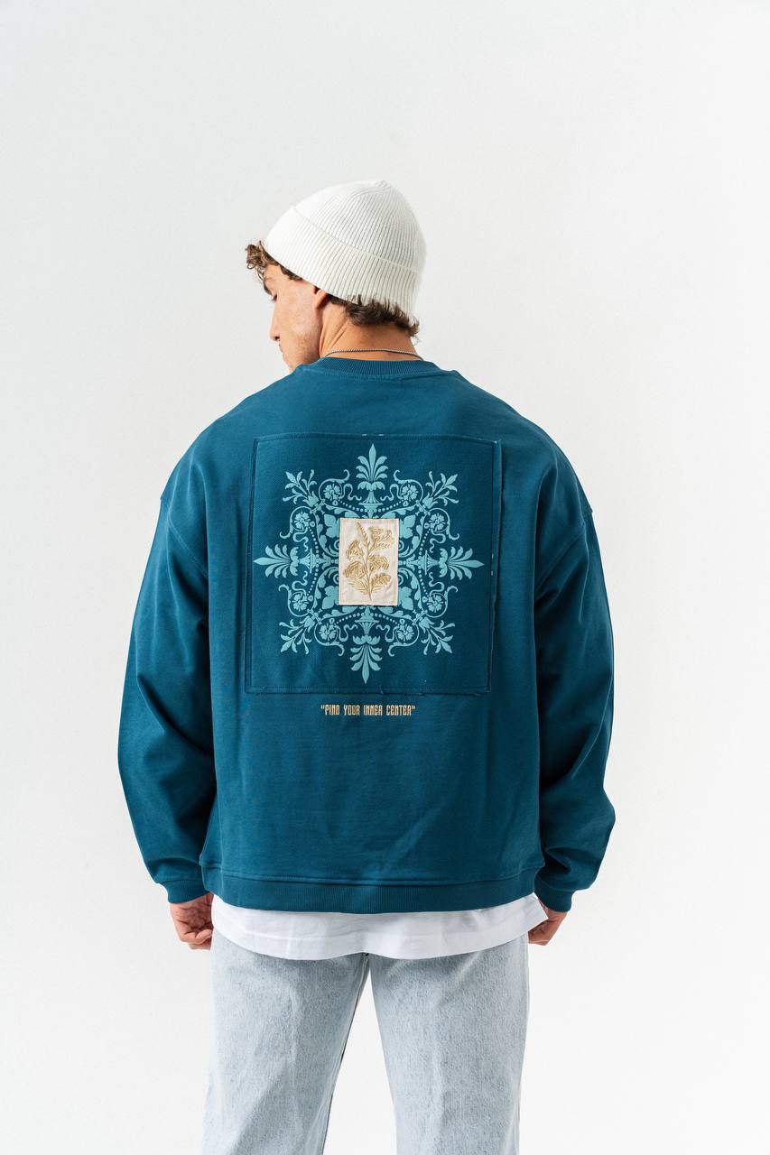 Artistic Patch Oversized Sweatshirt – Find Your Inner Center