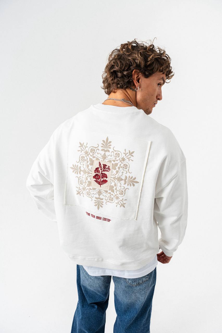 Artistic Patch Oversized Sweatshirt – Find Your Inner Center