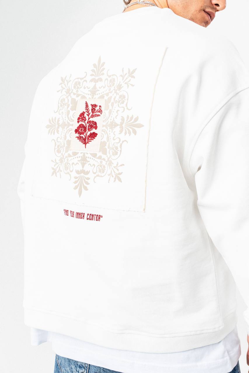 Artistic Patch Oversized Sweatshirt – Find Your Inner Center