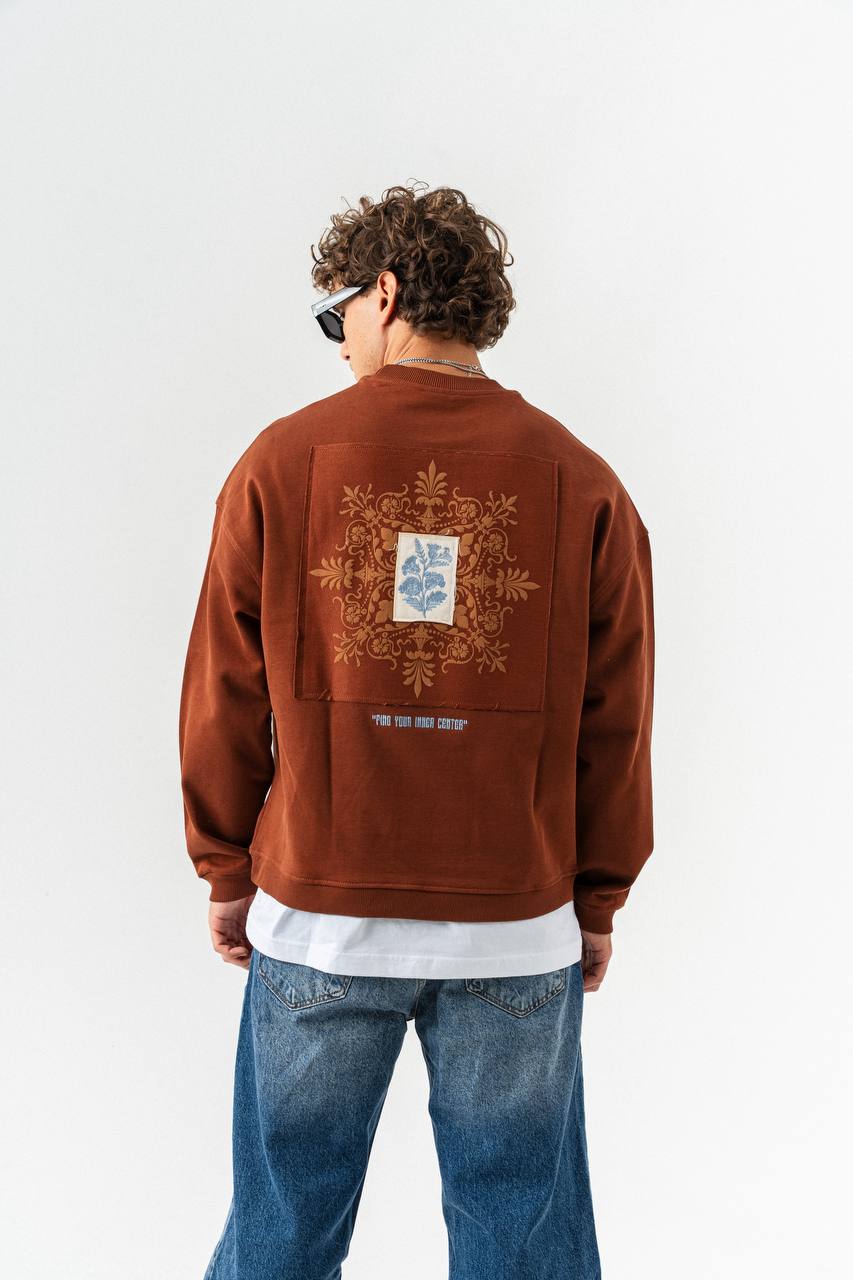 Artistic Patch Oversized Sweatshirt – Find Your Inner Center