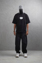 Oversize Cotton Tee - "777" Graphic Print Shirt