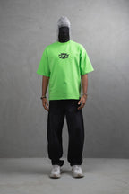 Oversize Cotton Tee - "777" Graphic Print Shirt