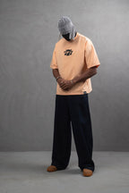 Oversize Cotton Tee - "777" Graphic Print Shirt