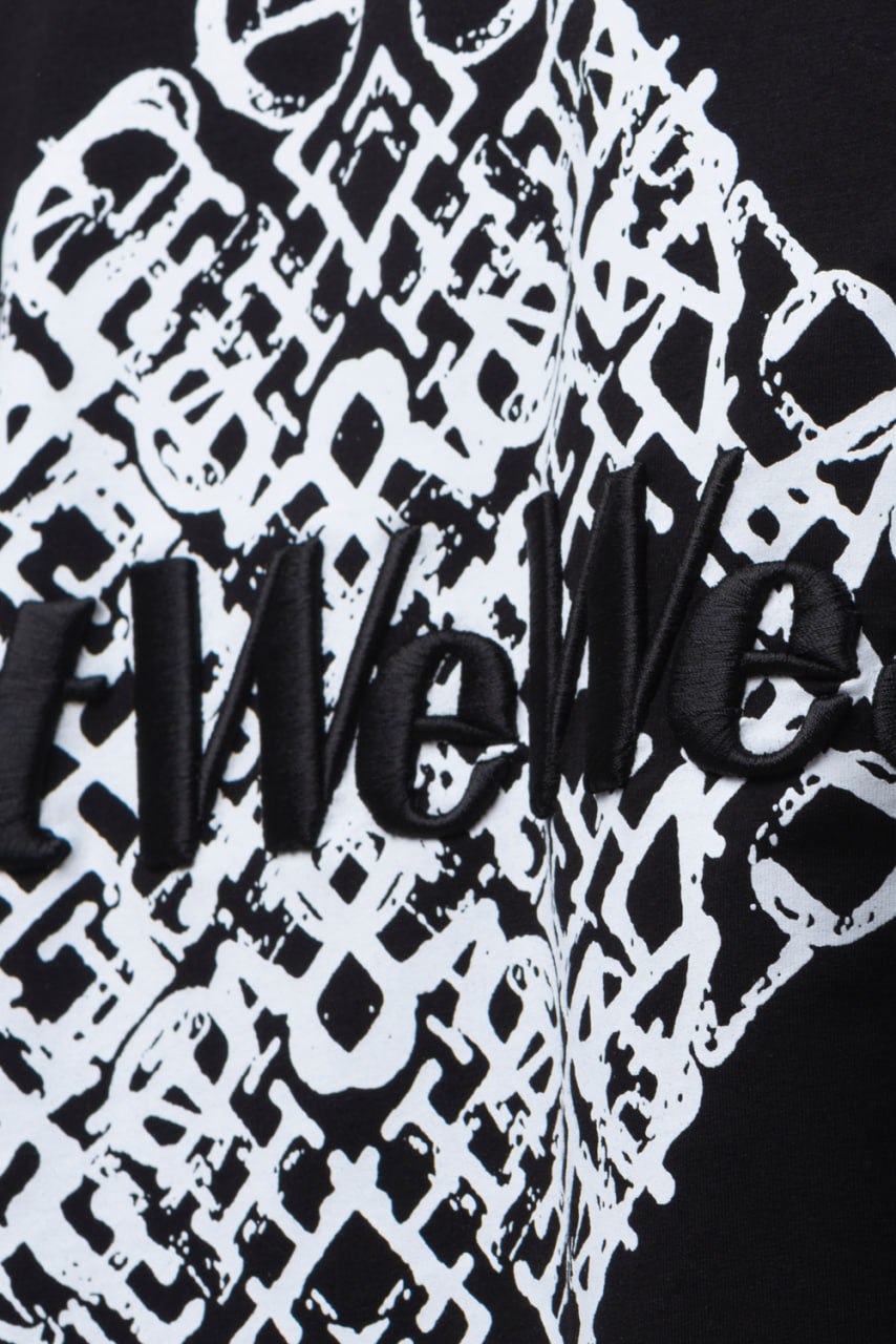 Oversize Cotton Tee - Abstract Diamond Graphic Print