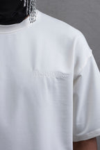 Oversize Cotton Tee - Abstract Diamond Graphic Print