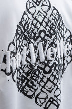 Oversize Cotton Tee - Abstract Diamond Graphic Print
