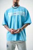 Oversize Cotton Tee - "Chemistry" Distressed Graphic Print