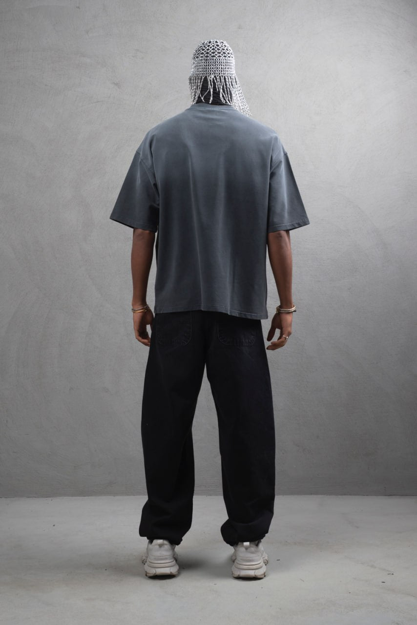 Oversize Cotton Tee – Creating New Roots Futuristic Print
