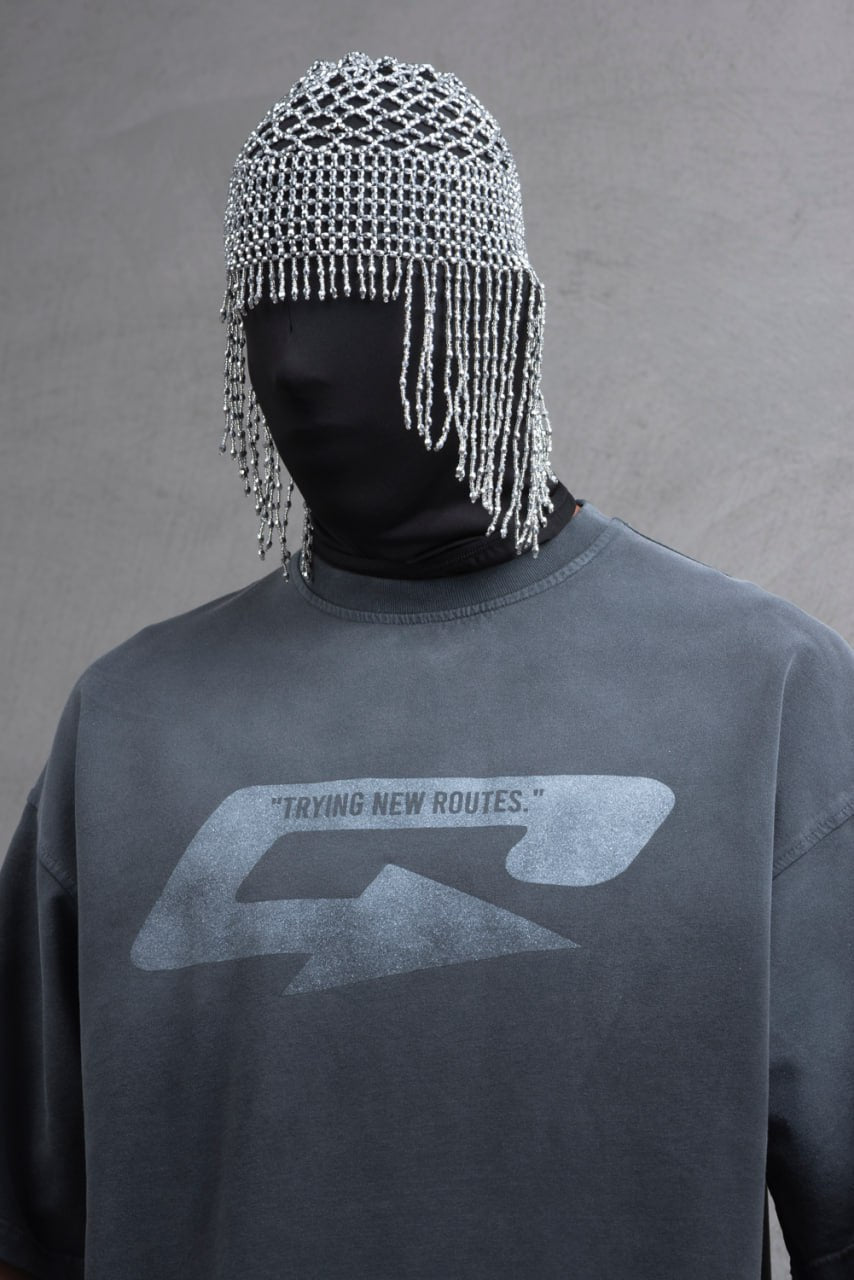 Oversize Cotton Tee – Creating New Roots Futuristic Print