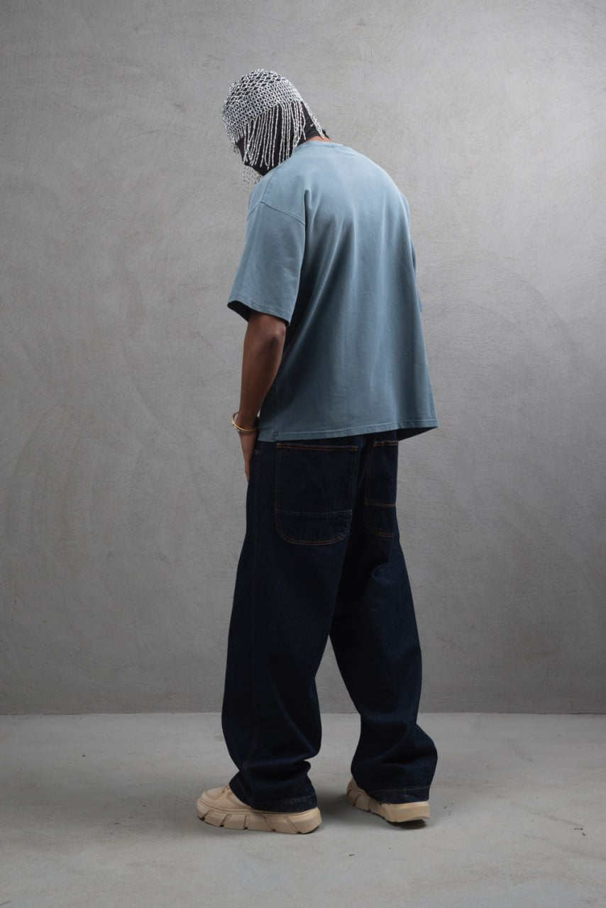 Oversize Cotton Tee – Creating New Roots Futuristic Print