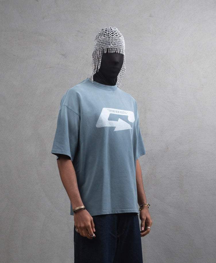 Oversize Cotton Tee – Creating New Roots Futuristic Print