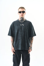Oversize Cotton Tee - Crows and "To Fly" Graphic Print