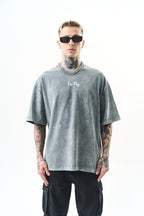 Oversize Cotton Tee - Crows and "To Fly" Graphic Print