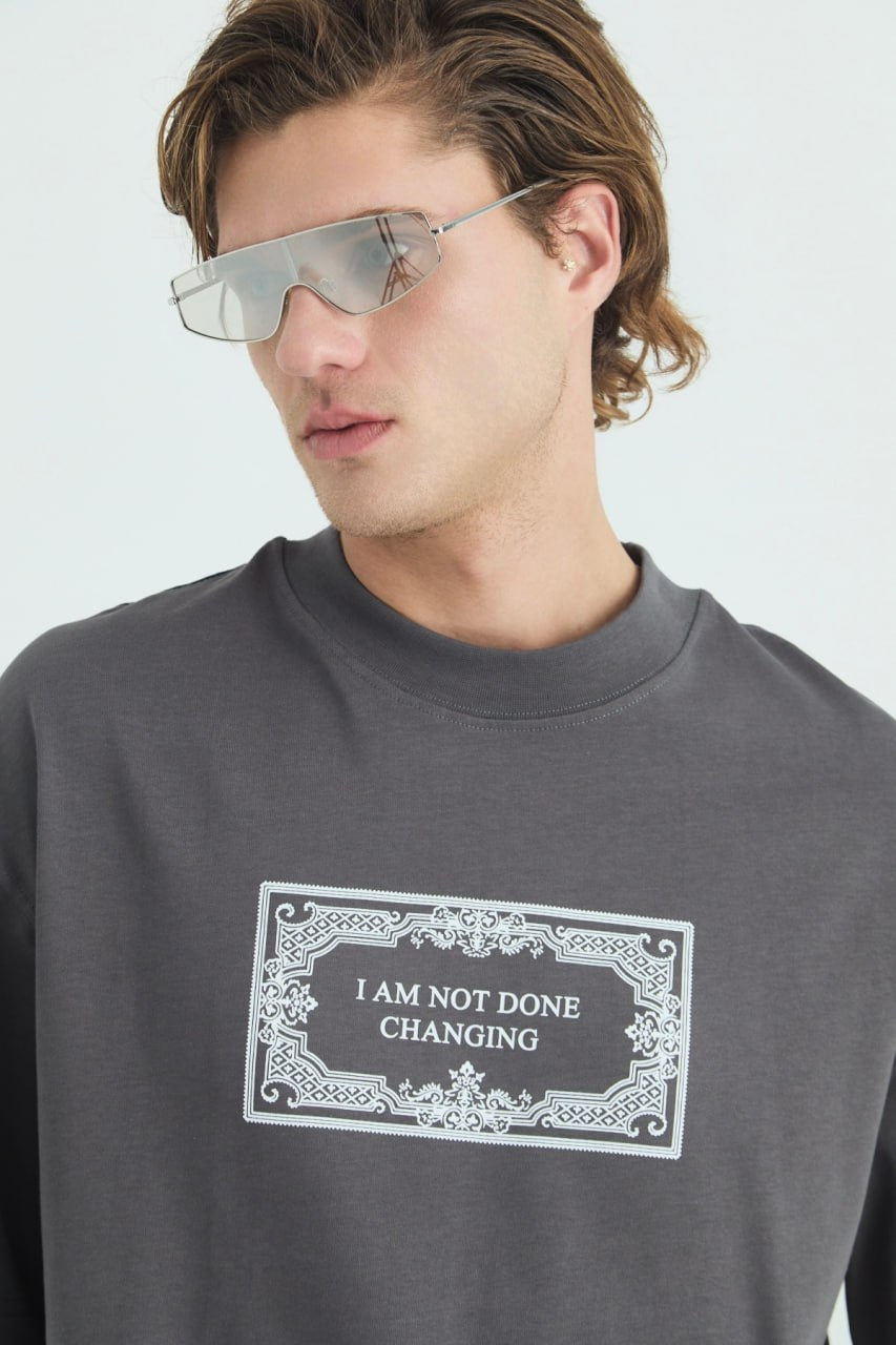 I Am Not Done Changing Panel Oversize Cotton Tee