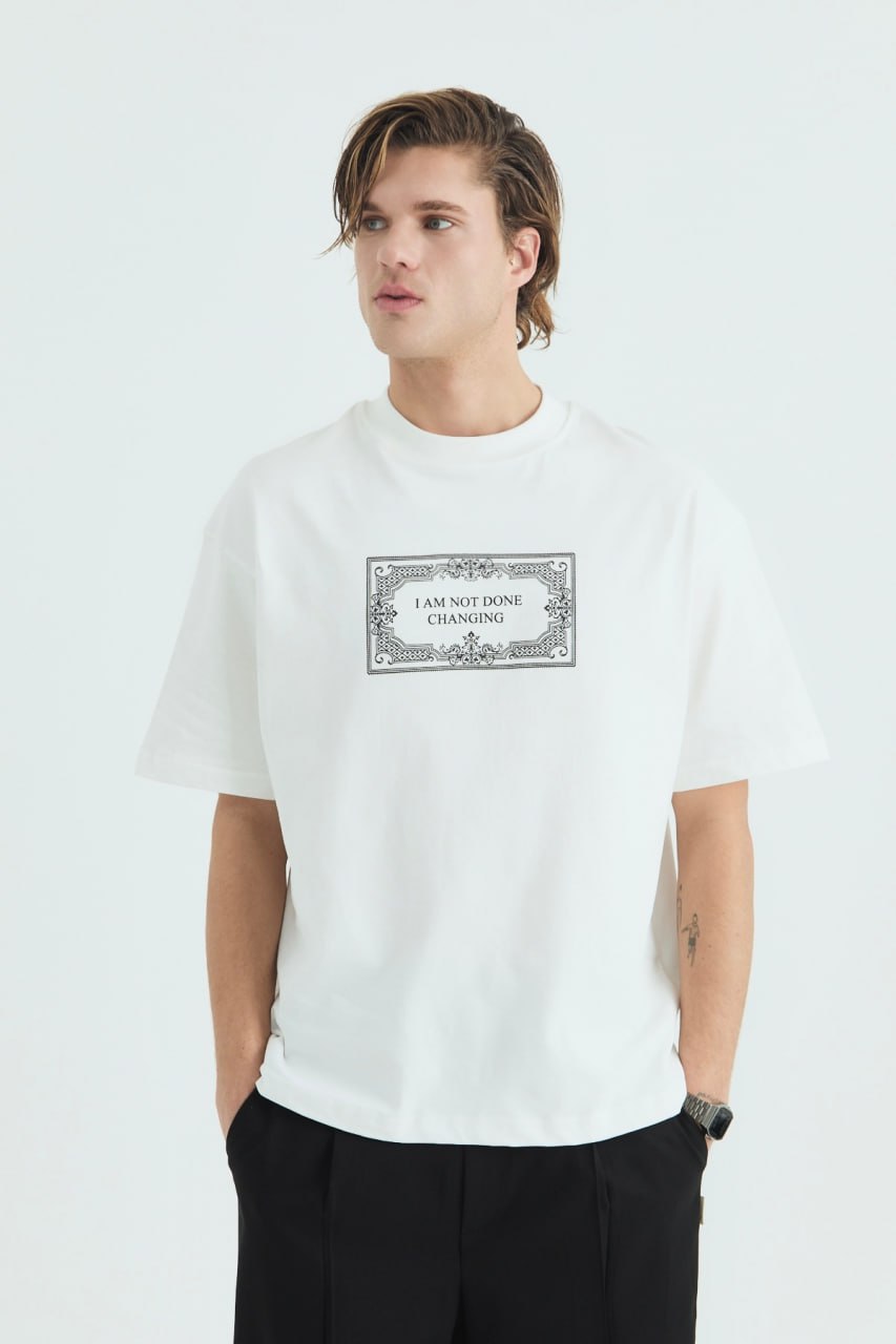 I Am Not Done Changing Panel Oversize Cotton Tee