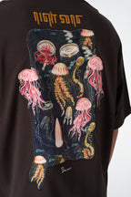 Night Song Jellyfish Graphic Oversize Cotton Tee