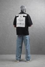 Oversize Cotton Tee - Layered Patch "What We Wear" Shirt