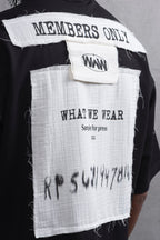 Oversize Cotton Tee - Layered Patch "What We Wear" Shirt