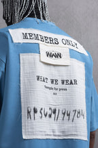 Oversize Cotton Tee - Layered Patch "What We Wear" Shirt