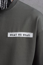 Oversize Cotton Tee - Layered Patch "What We Wear" Shirt